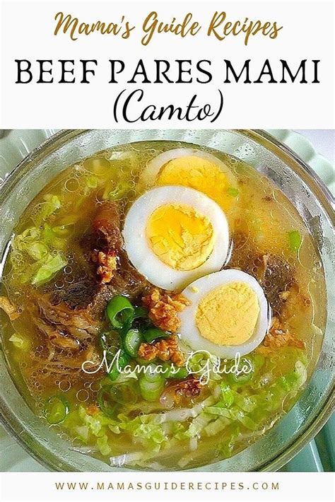 BEEF PARES MAMI RECIPE (CAMTO) | Beef pares, Recipes, Filipino soup recipes