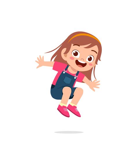 cute little kid jump and feel happy 7846287 Vector Art at Vecteezy