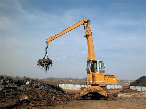 Scrap yard magnet stock image. Image of automobile, equipment - 13277261