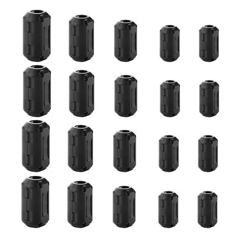 Black Tamicy 60 Pieces Clip-on Ferrite Ring Core RFI EMI Noise Suppressor Cable Clip for 3mm ...