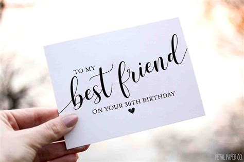 30th Birthday Card for Best Friend, Thirty, Happy Birthday Bestie, Card ...