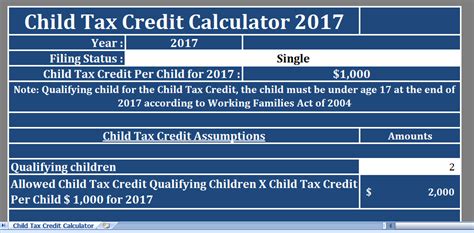 Child-Tax-Credit-Calculator - Excel templates