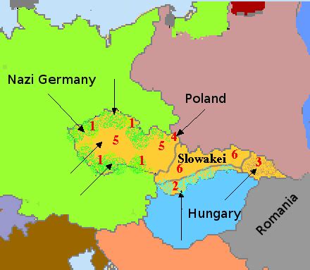 Partition of Czechoslovakia (1938) • Mapsof.net