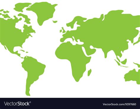 Earth icon green continents design Royalty Free Vector Image