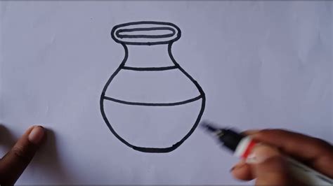 How To Draw A Pot Easy Pot Drawing Step By Step Pot Drawing For Kids – Otosection