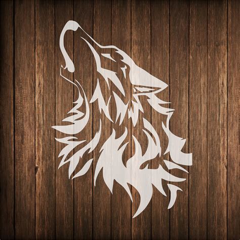 Tribal howling wolf stencil Tribal wolf stencil Tribal | Etsy