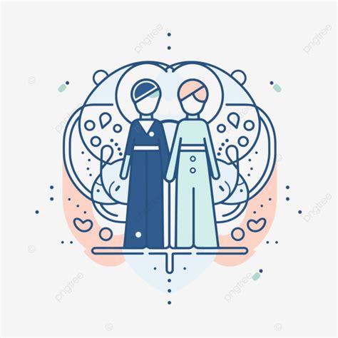 Two People Walking Holding Hands In A Linear Style Vector, Married, Lineal Icon, Flat Icon PNG ...