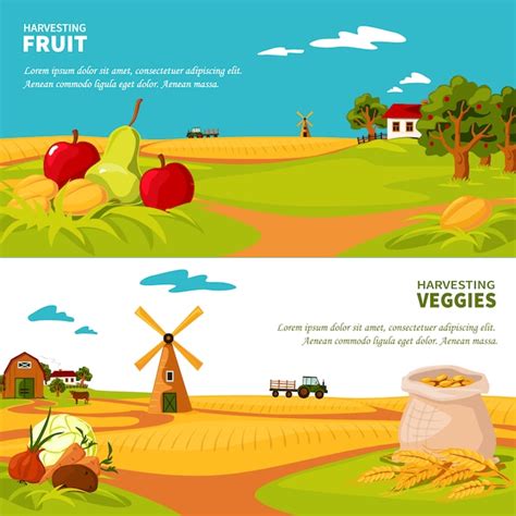 Free Vector | Farm Banners