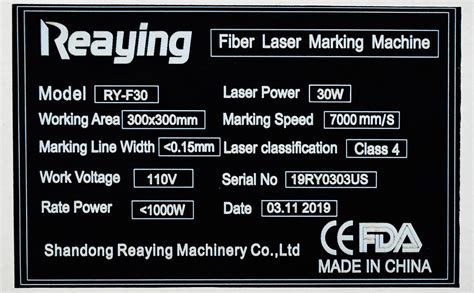 Machine Nameplate Marking | Reaying Laser