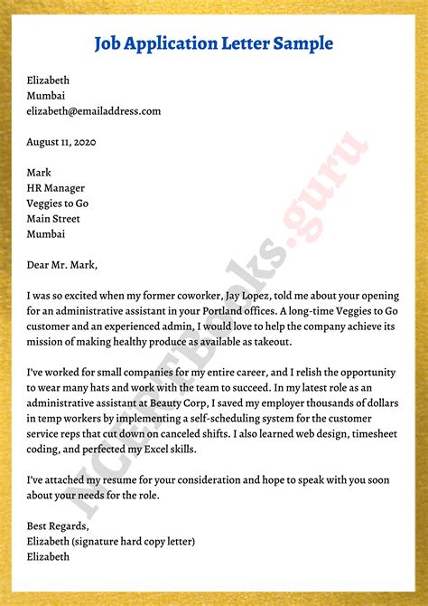 Best Job Application Letter / Cover Letter To Employment Agency Job Application Letter : Good ...