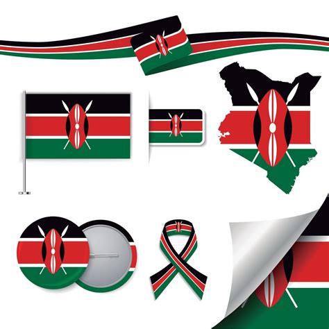 Kenya flag with elements 2612082 Vector Art at Vecteezy