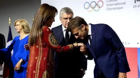 Nita Ambani receives a warm welcome from French President Emmanuel Macron at 2024 Paris Olympics ...