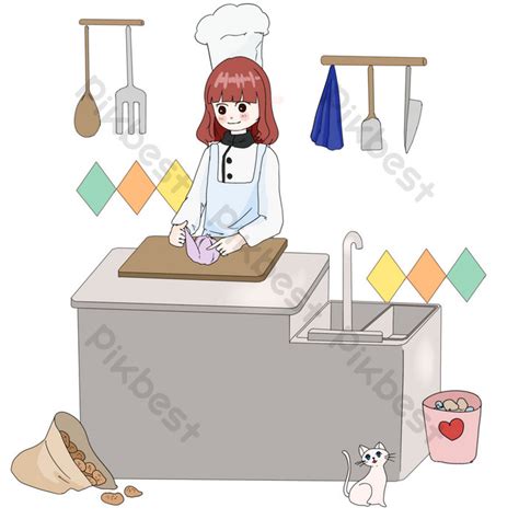 Cooking Female Chef Drawing Illustration PNG Images | PSD Free Download - Pikbest