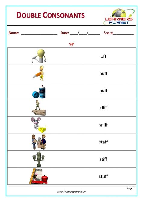 Free Printable Double Consonant Worksheets English Esl Consonants And | The Best Porn Website