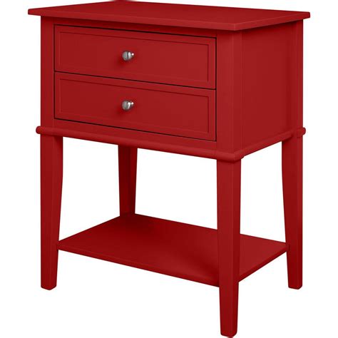 Ameriwood Queensbury Red Accent Table with 2-Drawers-HD78145 - The Home Depot