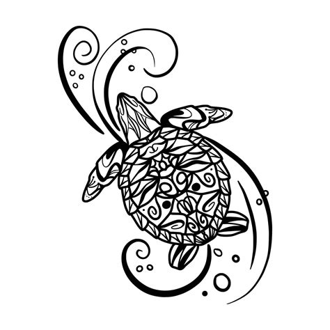 Mandala Sea Turtle Coloring Page - Download, Print Now!