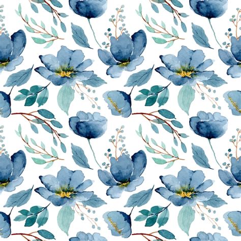 The Secret History Of Seamless Floral Pattern White Flowers On Blue Background - Hayley Monsoor