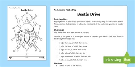 Beetle Drive Game Template (Teacher-Made)