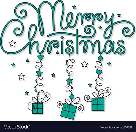 Merry christmas hand lettering Royalty Free Vector Image