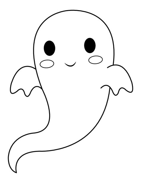 Printable Adorable Ghost Coloring Page