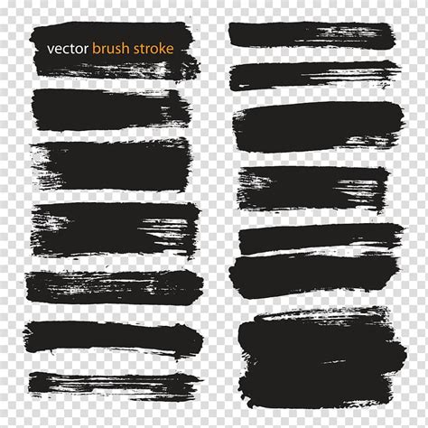 Paint Brush Stroke Clip Art Black And White - Rectangle Circle