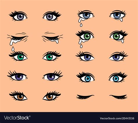 Cartoon pop art female eyes Royalty Free Vector Image