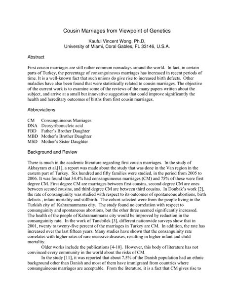 (PDF) Cousin Marriages from Viewpoint of Genetics.