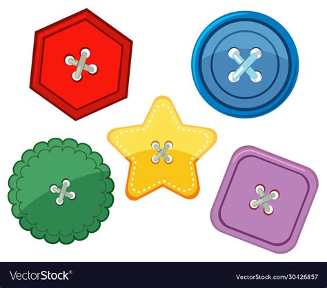 Set different shapes and colors buttons Royalty Free Vector