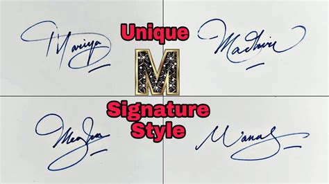 Unique M Signature style | Beautiful Signature Style | Anup Calligraphy - YouTube