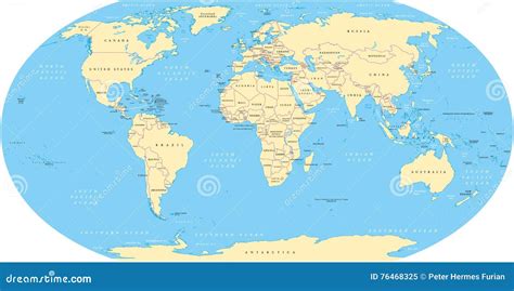 World Map stock vector. Illustration of america, border - 76468325