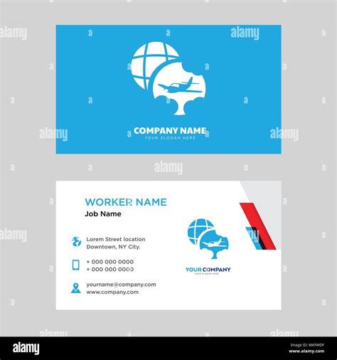 Travel business card design template, Visiting for your company, Modern horizontal identity Card ...