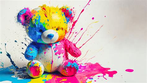 Valentine, Teddy Bear, Paint Free Stock Photo - Public Domain Pictures
