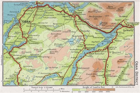 OBAN DISTRICT. Vintage map plan. Argyll & Bute. Loch Awe. Scotland 1967 | eBay