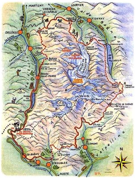 Grand Combin - Map : Photos, Diagrams & Topos : SummitPost