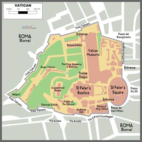 Detailed map of Vatican city. Vatican city detailed map | Vidiani.com ...