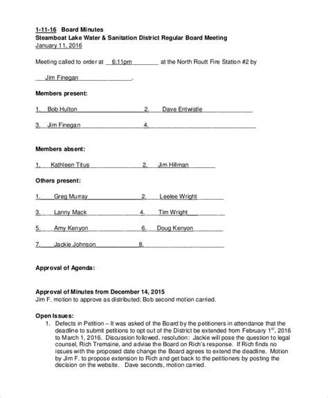 Annual Meeting Minutes Template - 10+ Word, PDF Document Downloads