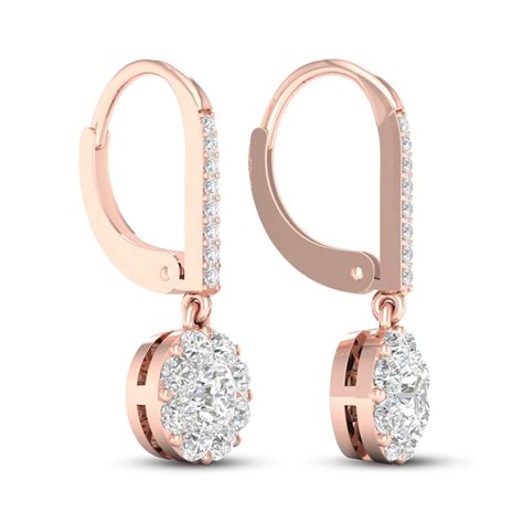 Diamond Earrings 1 1/10 ct tw Round 14K Rose Gold | Jared