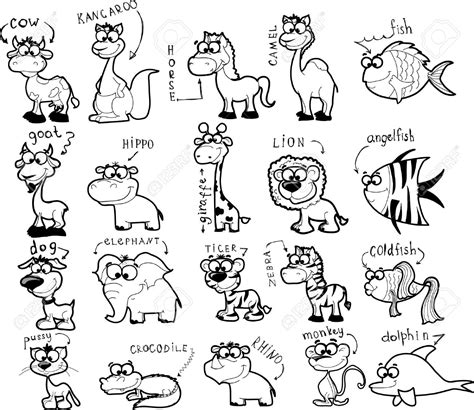 Black And White Animals Drawing at GetDrawings | Free download