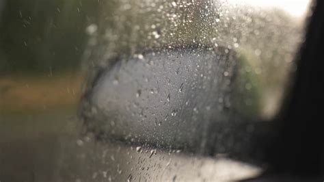 Rain Falling On Car Glass Afternoon Car Stock Footage SBV-338074093 ...