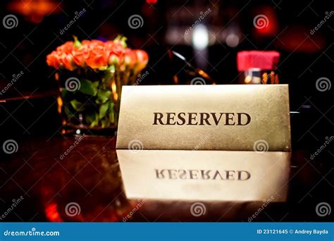 Reserved Sign in Restaurant Stock Image - Image of events, announcement: 23121645