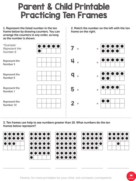 Practicing Ten Frames | Worksheets & Printables | Scholastic | Parents