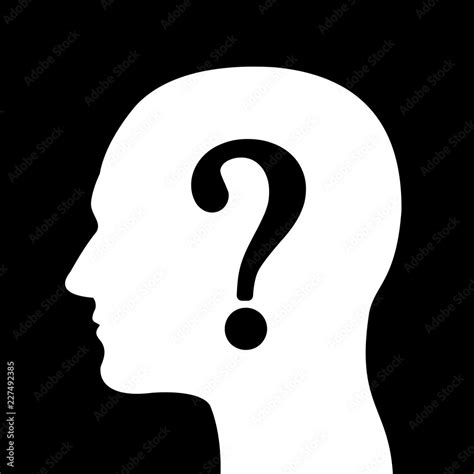 Man with question mark over the silhouette of head - unknown person ...