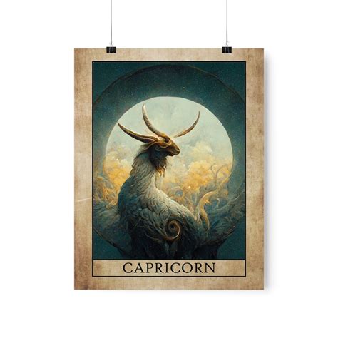 Capricorn Zodiac Poster Astrology Wall Art, Spiritual Gits, Zodiac Wall ...