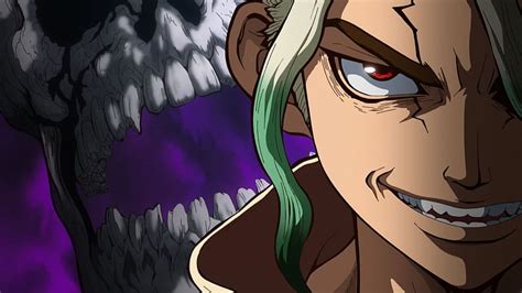 Senkuu ishigami, dr. stone, creepy smile, skeleton, Anime, HD wallpaper | Peakpx