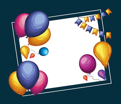 birthday balloons and garland 6199888 Vector Art at Vecteezy