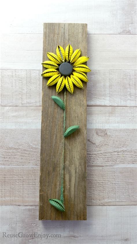 Sunflower Bottle Cap Craft - Reuse Grow Enjoy