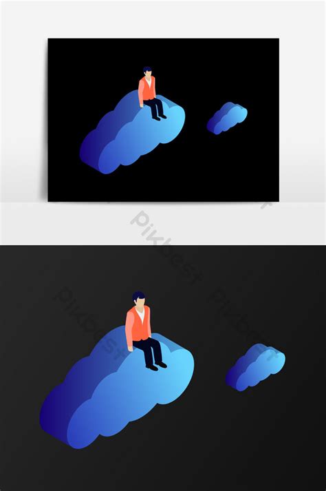 Drawing Illustration Elements Of People Sitting On Clouds Illustration | PSD Free Download - Pikbest