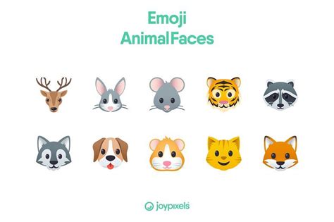 Emoji Animal Faces by JoyPixels® in 2022 | Animal faces, List of ...