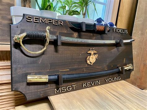 Kabar & NCO / Officer Military Sword Display Holder Custom | Etsy