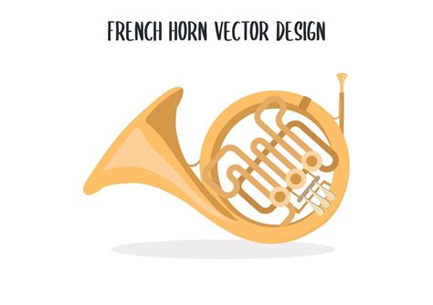 French Horn Vector Illustration Isolated On White Background. Musical Instrument. French Horn ...